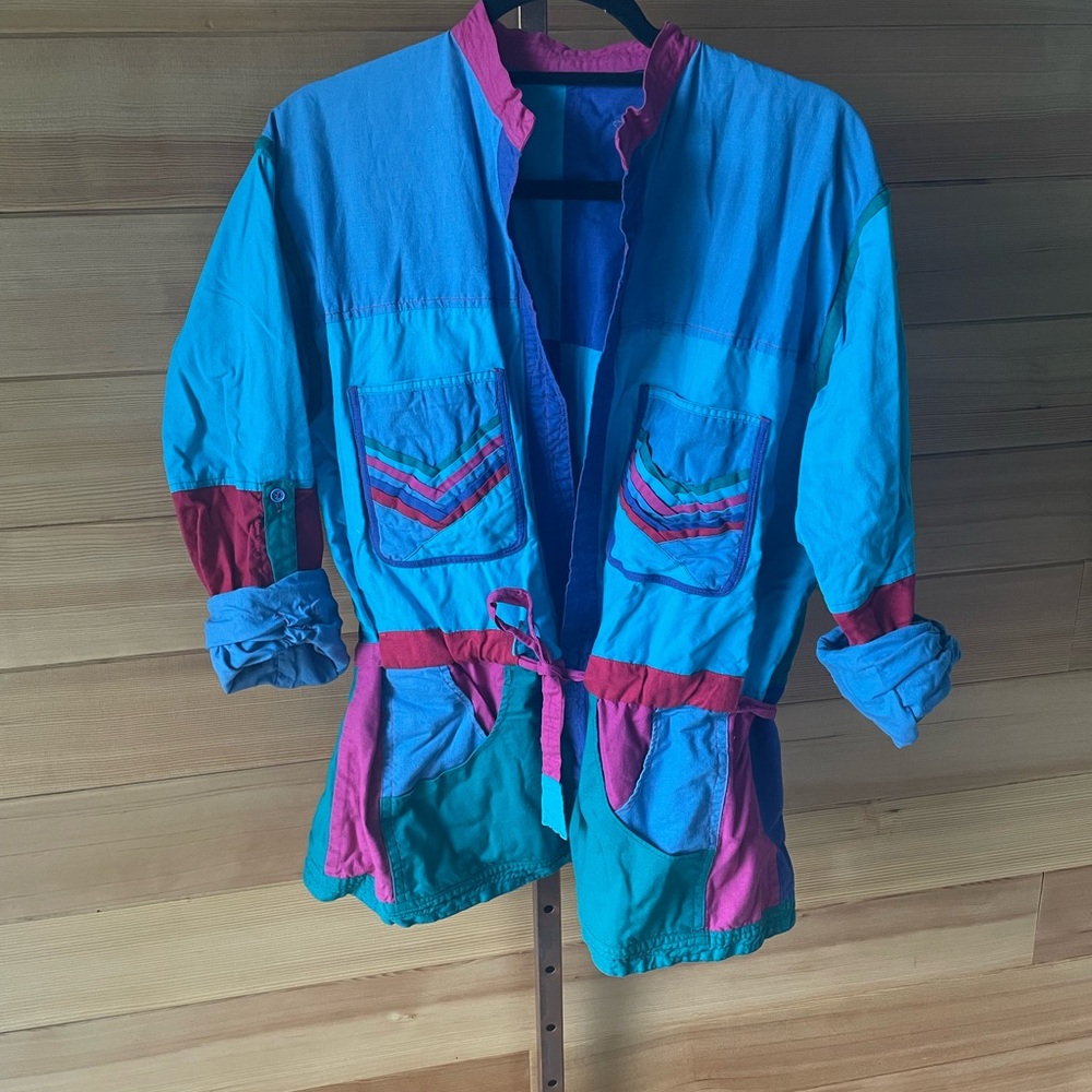 Vintage Nepalese Reversible Colorful Utility Jacket Women